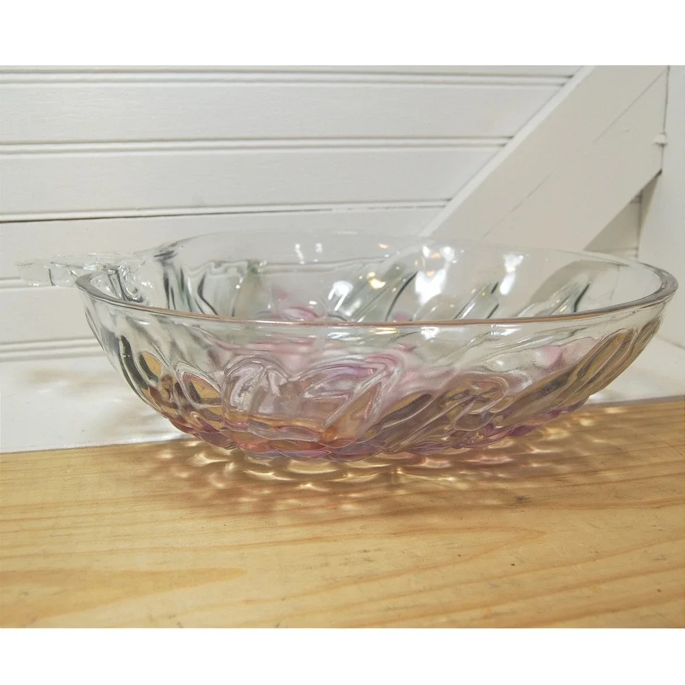 Vintage Indiana Glass bowl Grape cluster design‎ & colors Fruit salad candy dish
